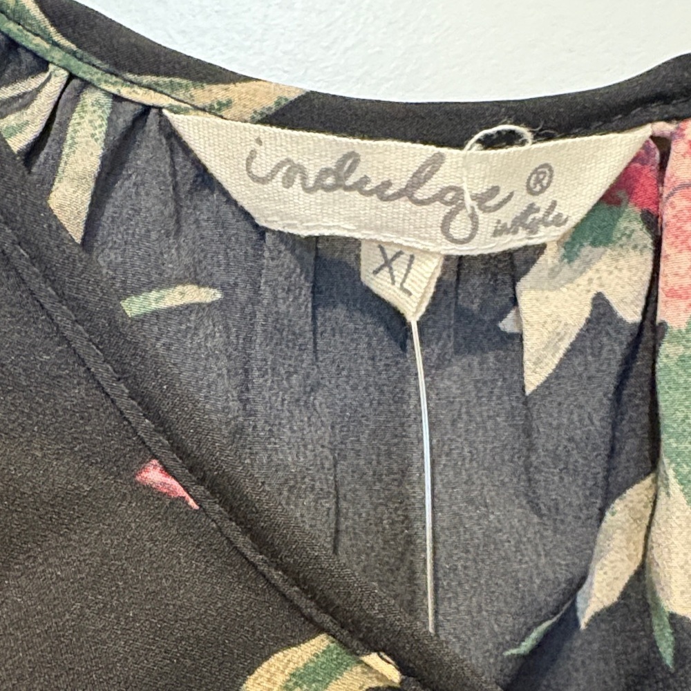 Indulge Elegant Black and Pink Floral Maxi Dress - Picture 2 of 7